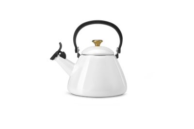 Le Creuset Kone Kettle with Gold Knob 1.6L White